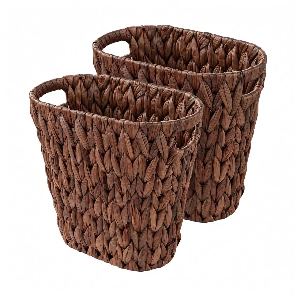 Coeusy 2 Pack Wicker Trash Can,Rattan Waste Basket for Bathroom,Coffee