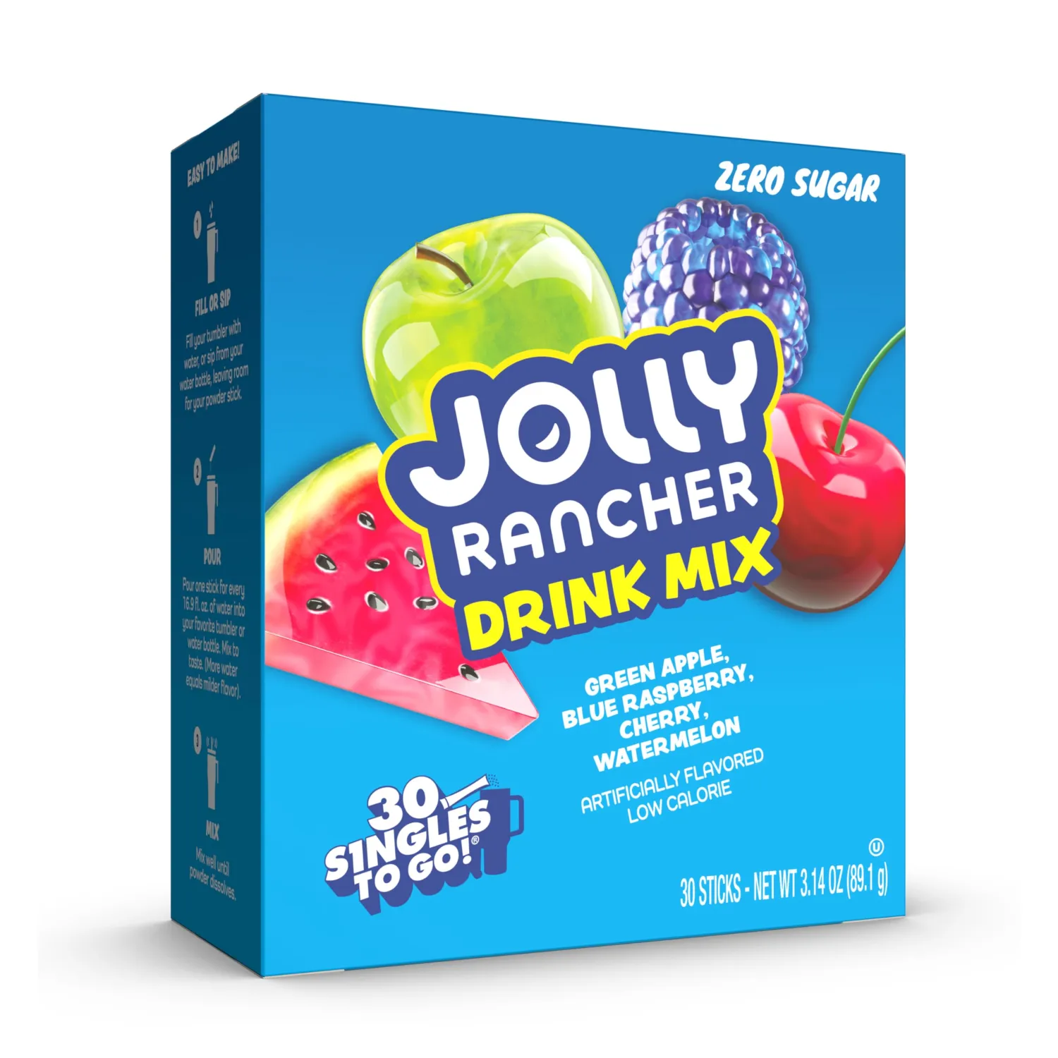 Singles To Go! Jolly Rancher Powdered Drink Mix, Variety Pack, 30 Packets