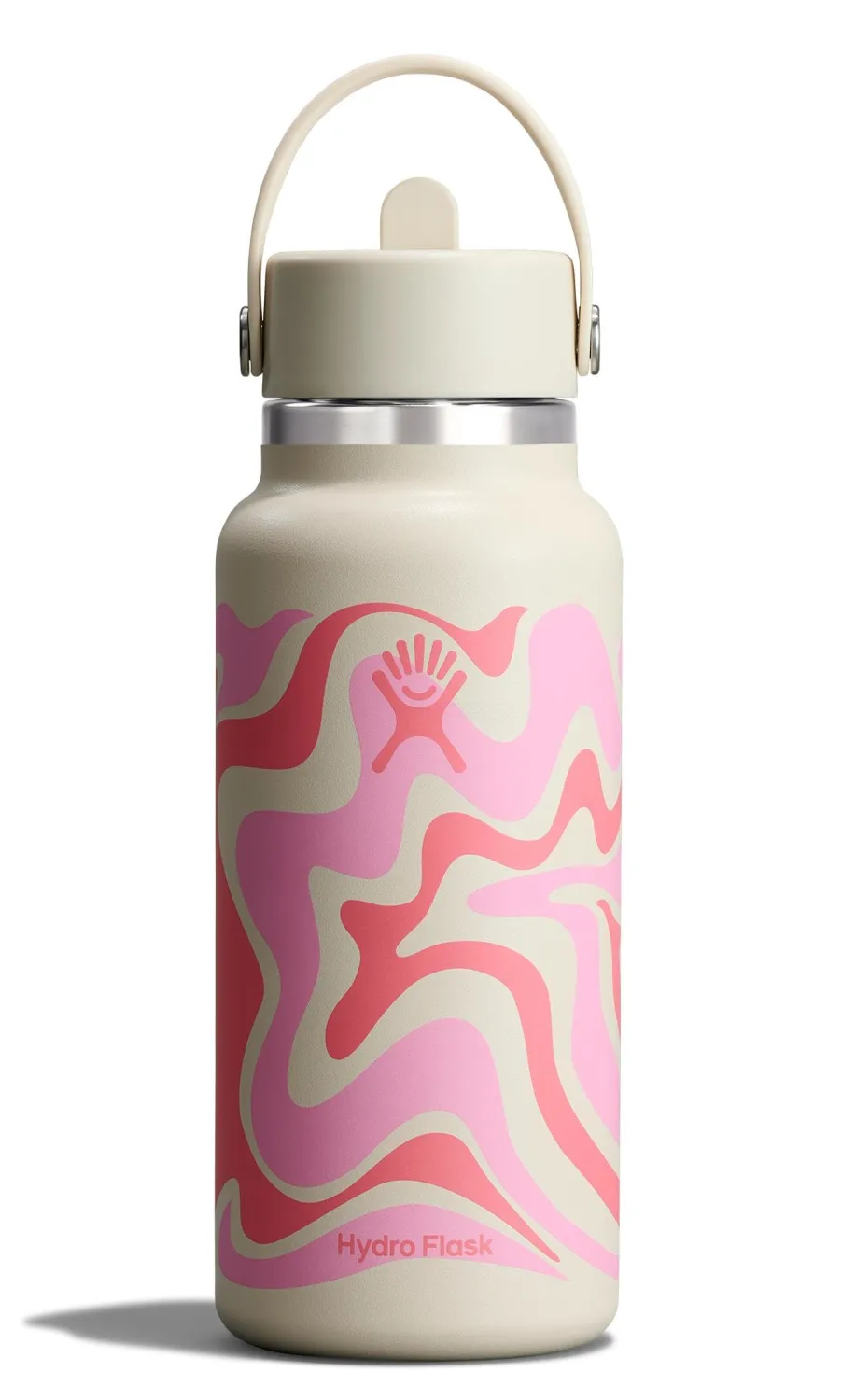 Hydro Flask Water Bottle - Insulated Stainless Steel - Wide Mouth Flex Straw Lid, Non Spill, Leakproof and Refillable in 32 Oz Callie Pink