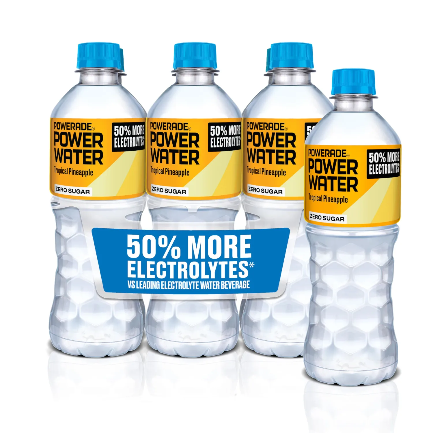 POWERADE POWER WATER, Tropical Pineapple Electrolyte Water, 16.9oz (6pk)