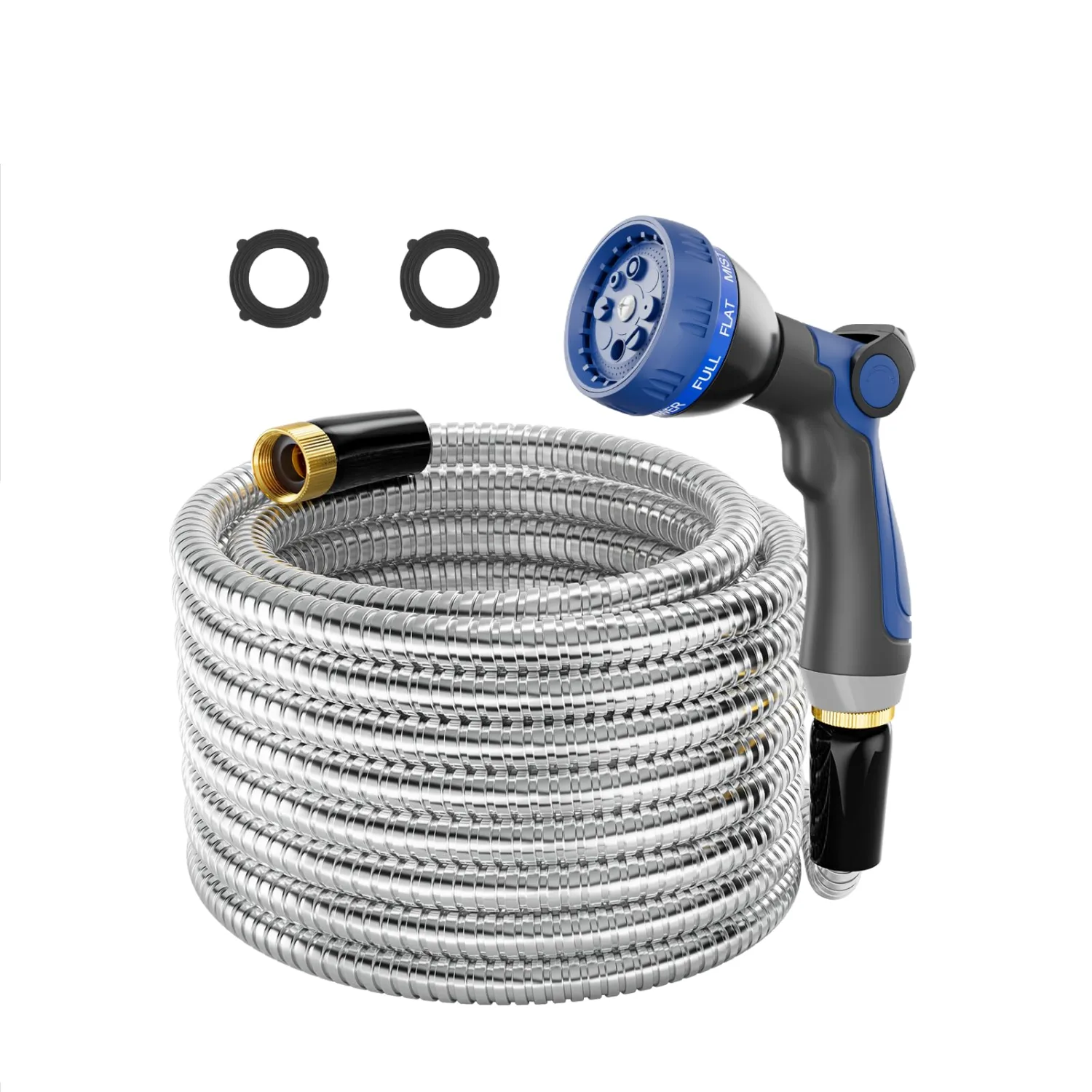 SPECILITE 1/2"x 25FT 304 Stainless Steel Metal Hose with Blue Nozzle