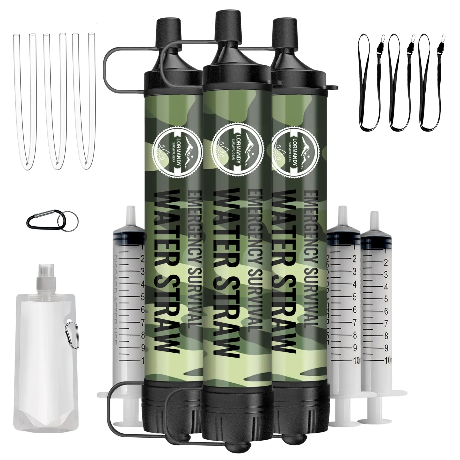 Water
Filter
Straw
3
Pack
for
Camping,
Hiking&Outdoor
Preparedness