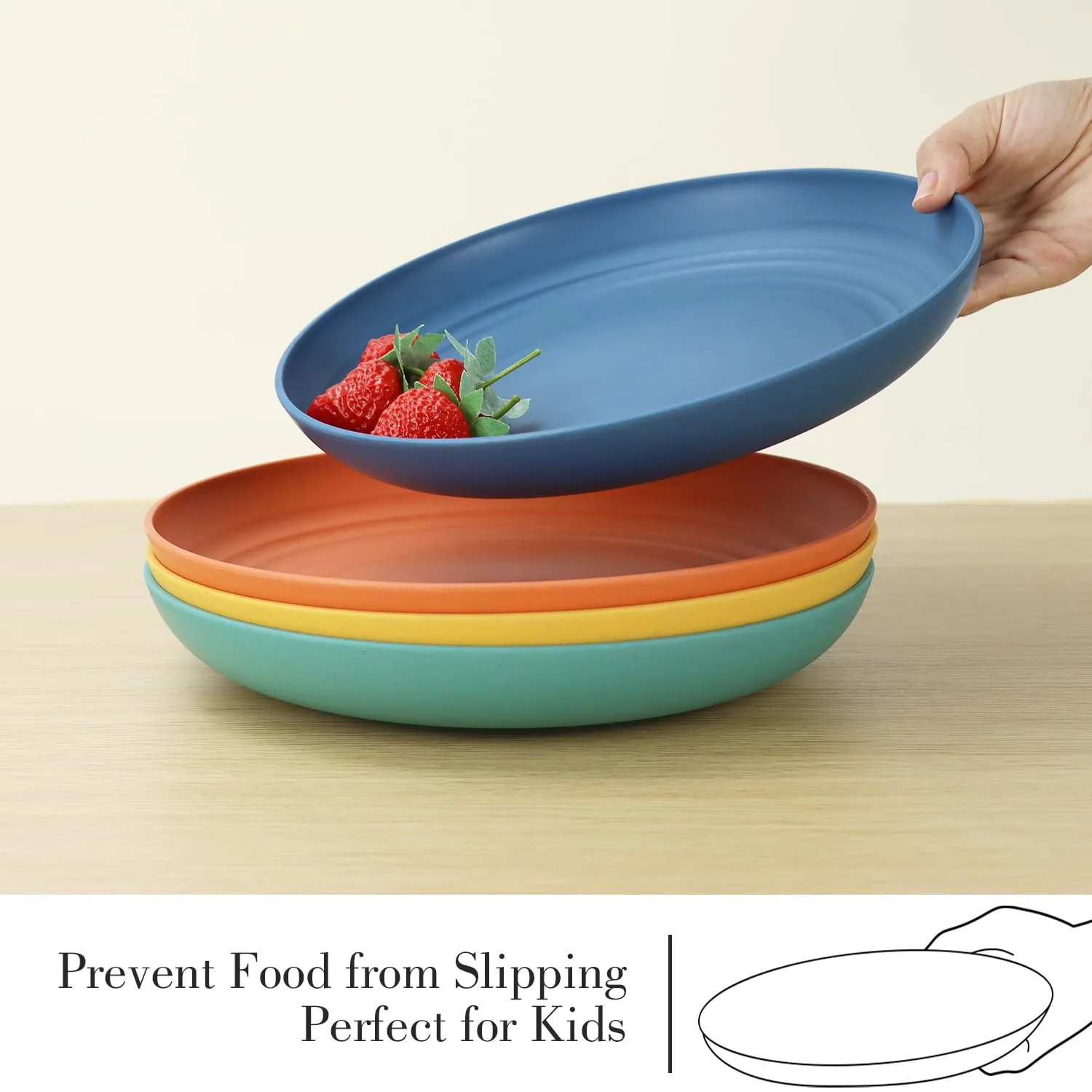 Wheat Straw Dinnerware Sets for 4,Dishwasher & Microwave Safe Plates and Bowls Sets 16 PCS,Unbreakable Dish Sets for Kitchen,Camping and Outdoor, Dinner Plate,Sauce Dish,Cereal Bowl,Cups- Multi color