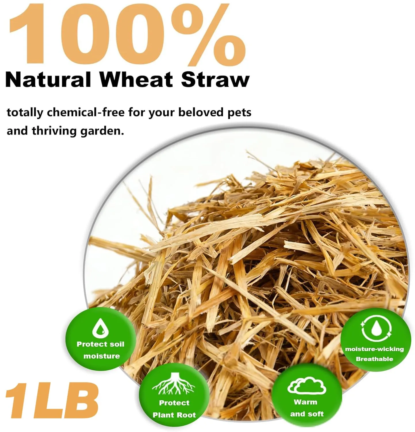 Natural Dry Wheat Straw for Stray Cats & Dogs Shelter Garden Mulch