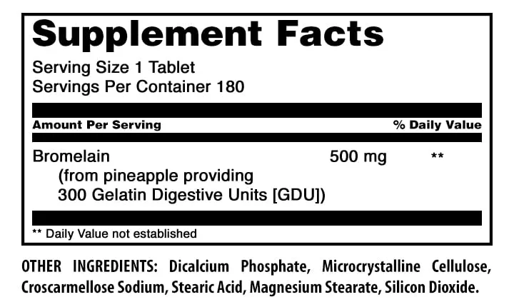 Amazing Formulas Bromelain 500 Mg | Tablets Supplement | Gluten-Free | Made in USA (1 Pack | 180 Count)