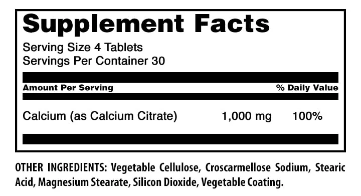Amazing Formulas Calcium Citrate Supplement | 1000 Mg | Tablets | Gluten Free | Made in USA (1 Pack, 120 Count)