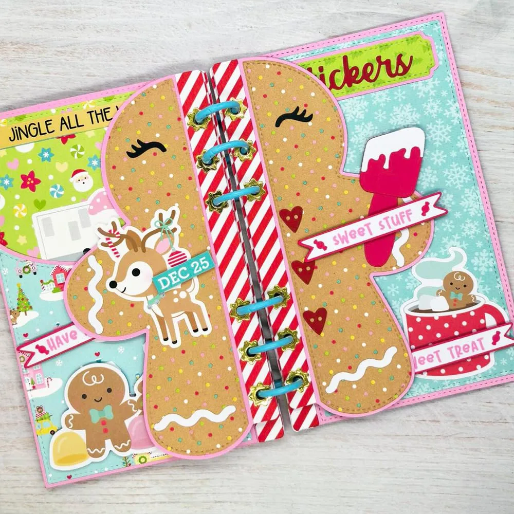 KSCRAFT A6 Gingerbread Man Page Metal Cutting Dies Stencils for DIY Scrapbooking Decorative Embossing DIY Paper Card