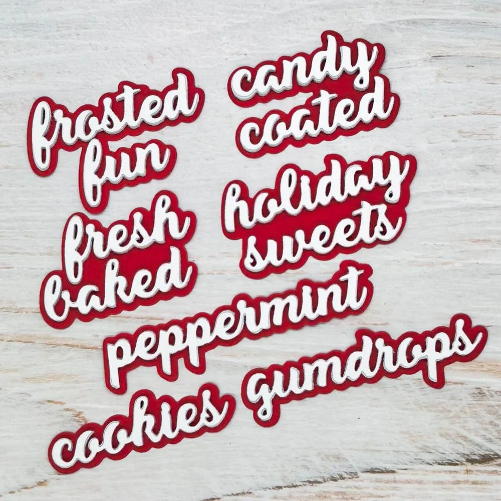KSCRAFT Christmas Sweets Word Metal Cutting Dies Stencils for DIY Scrapbooking Decorative Embossing DIY Paper Card